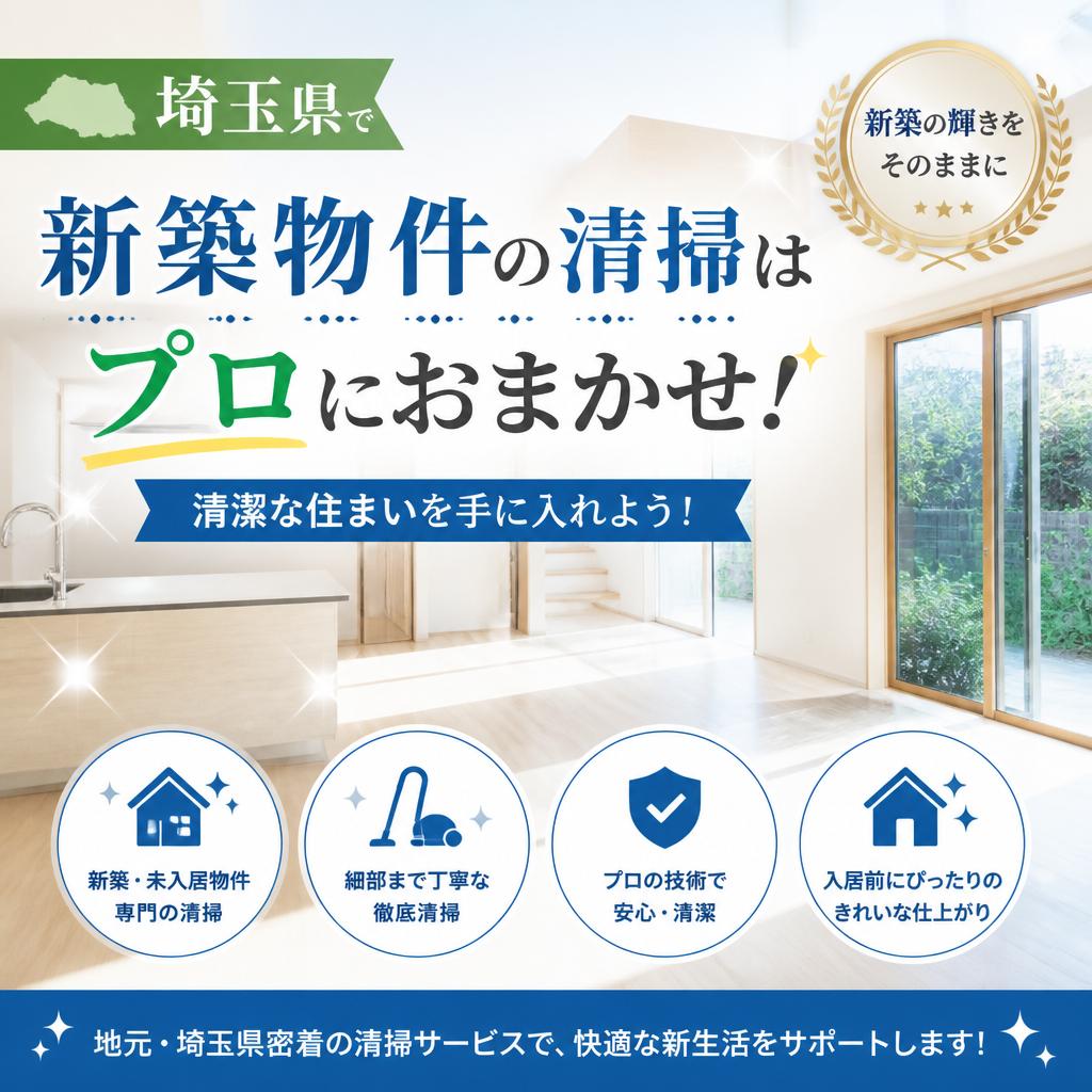 埼玉県で新築物件の清掃はプロにおまかせ！清潔な住まいを手に入れよう！